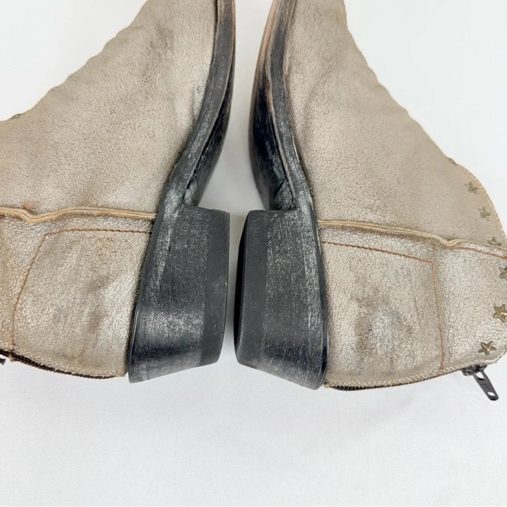 OG by Old Gringo size 6.5 Samara Star Studded Gunmetal Distressed Leather Boots